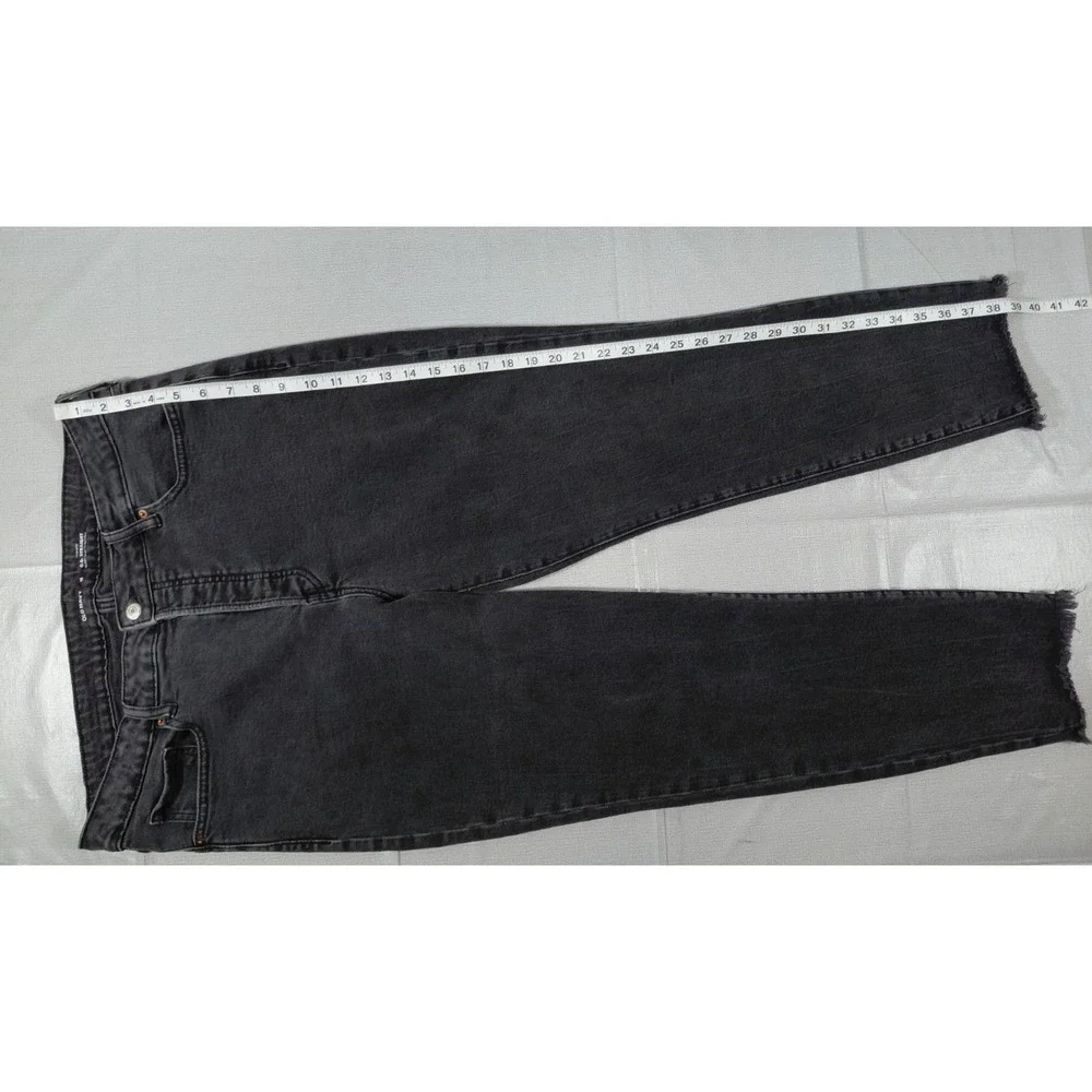 Old Navy High Rise O.G. Straight Jeans Button Fly Women's Sz 16 Black Denim‎